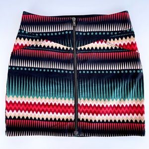 Divided / H&M Colourful Geometric Aztec Patterned Mini Skirt